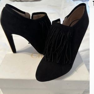 Chloe Black Fringed Booties